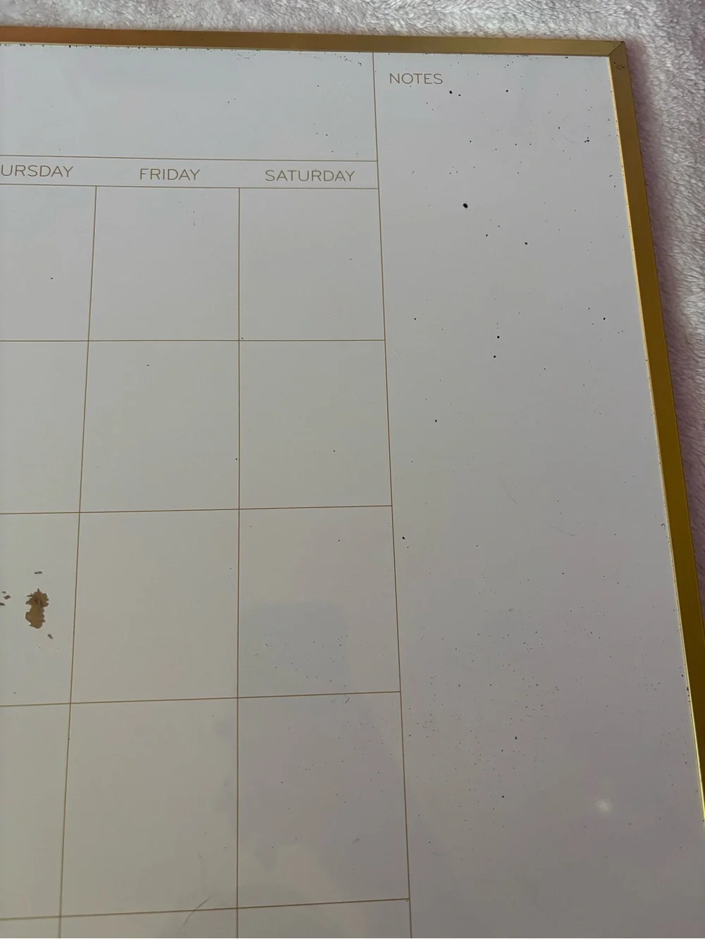 Gold Framed Dry Erase Monthly Calendar Whiteboard | 20” x 16” Planner Organizer